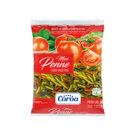 Massa coroa penne vegetais 500g