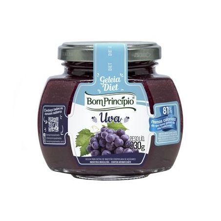 Geleia Diet Bom Princípio Uva Pote de Vidro 230gr
