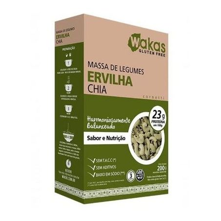 MASSA CORNETTI DE LEGUMES ERVILHA E CHIA 200G - WA
