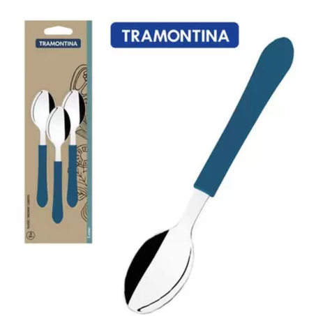 Tramontina colher chá leme azul kit c/3un