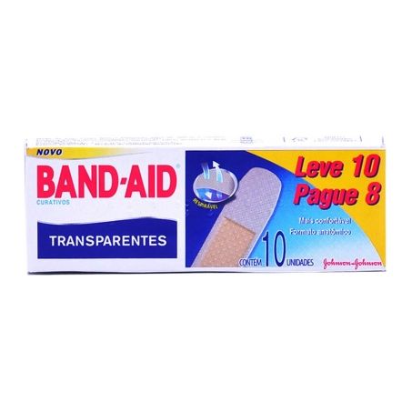 CURATIVO BAND-AID LV10 PG8 TRANSPARENTE