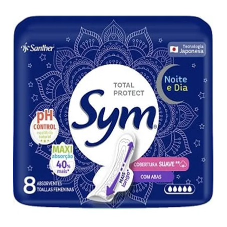 ABSORVENTE SYM NOITE&DIA SUAVE C/ABAS 8UN