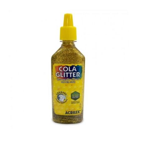 COLA ACRILEX GLITER 23GR AMAR.OURO