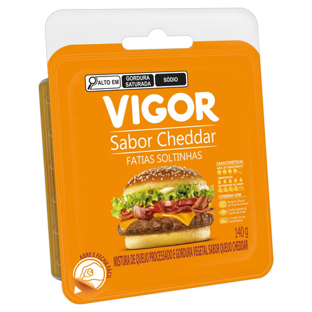 Queijo Vigor Cheddar 140g - Fatiado