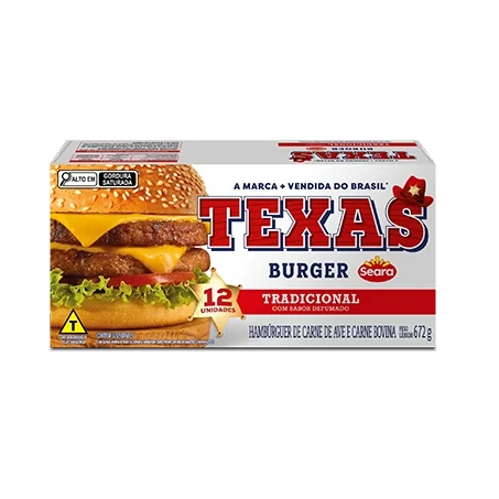 TEXAS BURGER HAMBÚRGUER CARNE SEARA COM 12UN