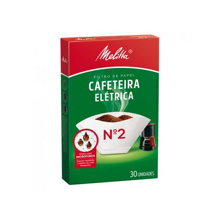 Filtro papel cafeteira elétrica melitta n°02 com 30 unidades