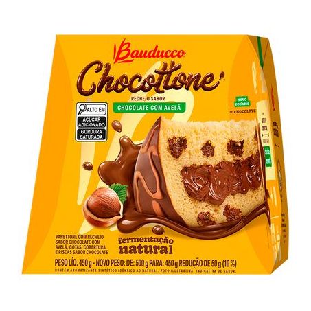 Panettone Bauducco Chocolate e Avelã Caixa 450gr