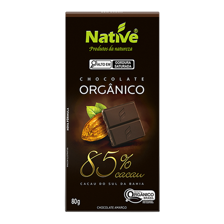 Native Chocolate 80 Cacau 80G Orgânico