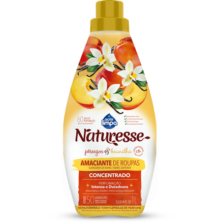 Lava roupa líquido gota limpa naturesse pêssego&baunilha 1l