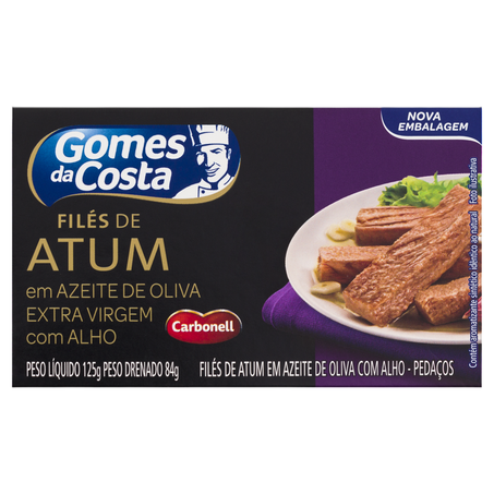 Filé De Atum Em Pedaços Em Azeite De Oliva Com Alho Gomes Da Costa 125g