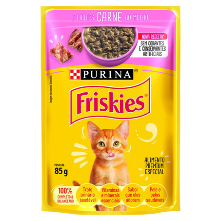 Ração Friskies 85g - Filhotes - Carne ao Molho