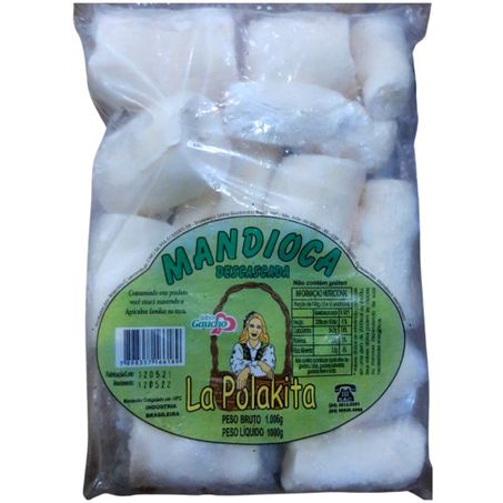 Mandioca aipim congelada e descascada lapolakita 1kg-embalada-