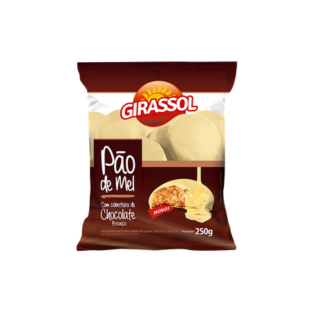 pão de mel girassol chocolate branco pacote 250g