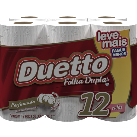 Papel higienico duetto folha dupla perfumado 30m 12 rolos