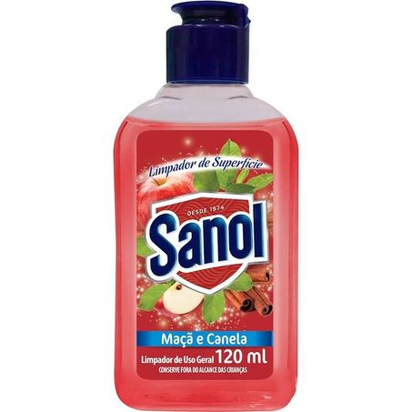 Limpador de superfície sanol 120ml maça e canela