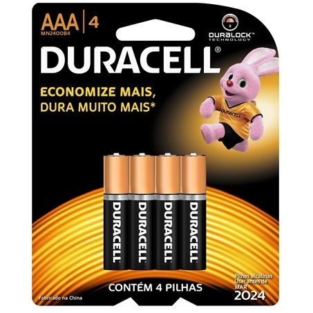 PILHA DURACEL COM 4UN ALKALINA PALITO