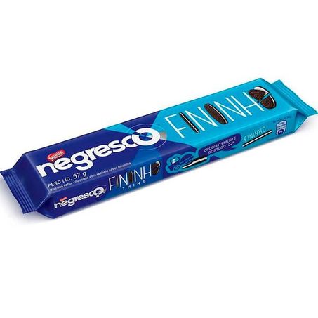 Biscoito Nestlé Negresco Recheado Fininho Baunilha Pacote 57g 
 