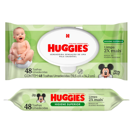 Toalhinha Umedecida Huggies Classic - Com 48 Toalhinhas