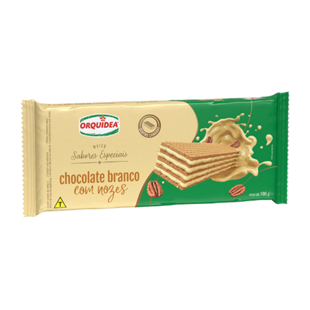 WAFER ORQUIDEA CHOCOLATE BRANCO/NOZES 100G