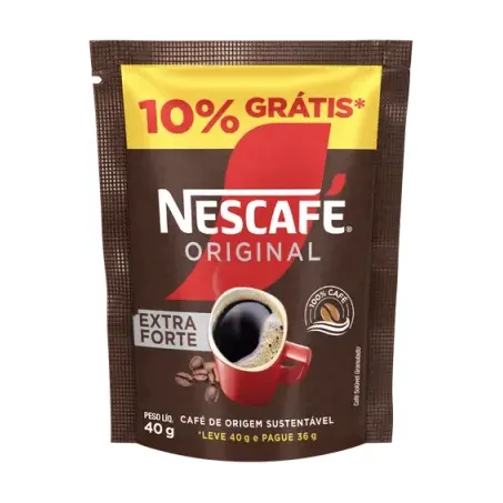 Café solúvel extraforte nescafé sachê leve 40g pague 36g