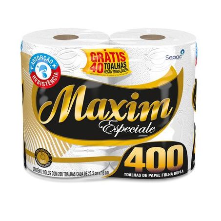 Papel toalha maxim especiale c/2 de 200un