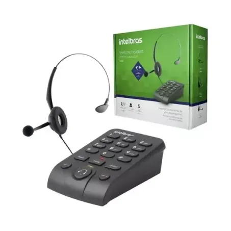 TELEFONE C/ FONE DE OUVIDO HEADSET INTELBRAS HSB50 PRETO