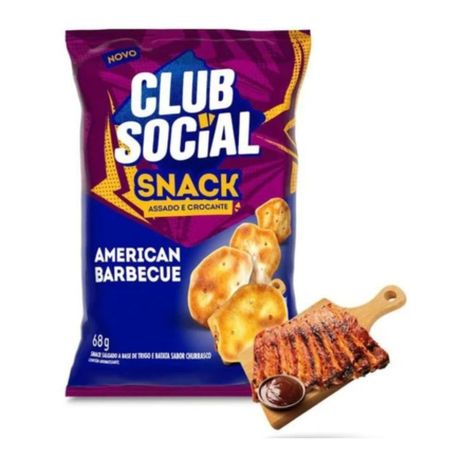 SALGADINHO SNACK CLUBE SOCIAL AMERICAN BARBECUE 68G