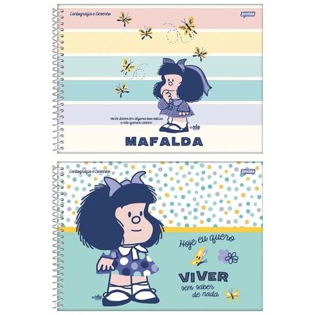 Caderno desenho jandaia esp mafalda 80fl