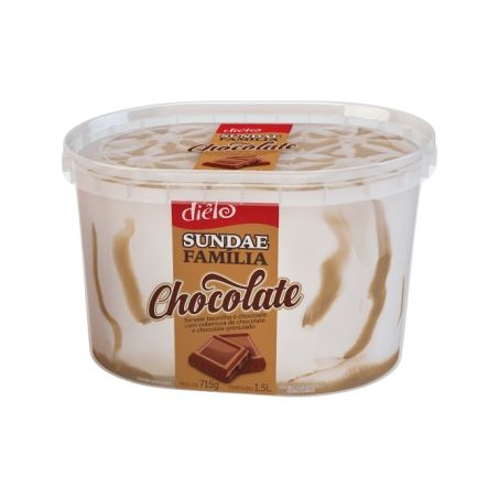 Sorvete Diêlo Sundae Família Chocolate Embalagemitro 1.5LT