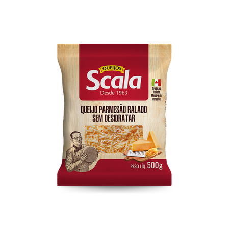 QUEIJO PARMESÃO SCALA RALADO SEM DESIDRATAR PACOTE 500G