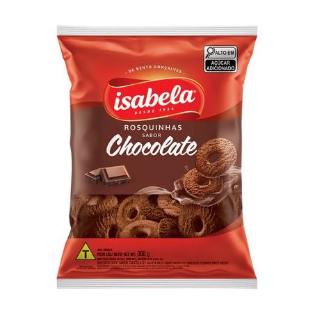 BISCOITO ISABELA ROSQUINHA CHOCOLATE 300G