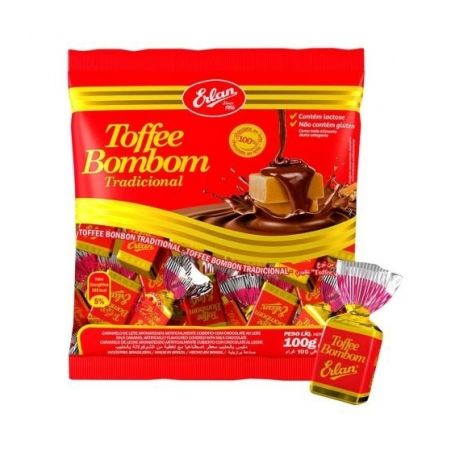 Bala toffees bombom tradicional erlan 100g