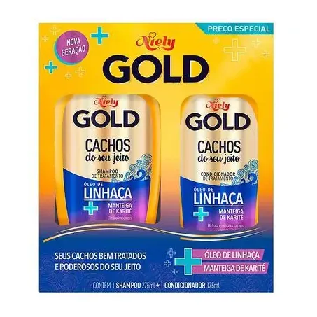 Kit Niely Gold Cachos Shampoo 275ml e Condicionador 175ml 
 