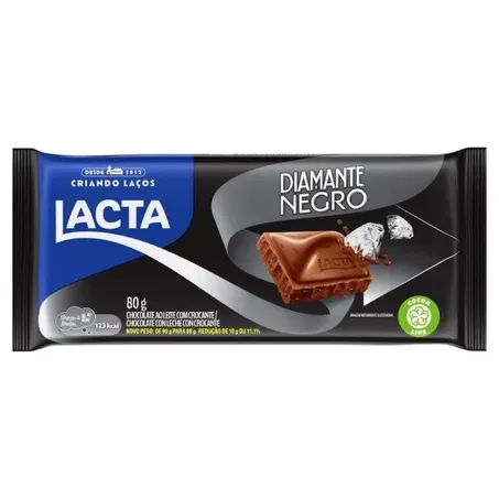 Chocolate lacta diamante negro pacote 80g