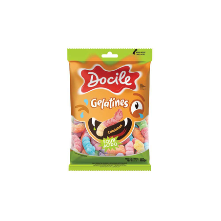 BALA DOCILE GELATINA COBRINHAS CÍTRICAS PC 80G