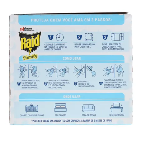 Repelente Raid Family Sem Cheiro Aparelho com Refil 32,9Ml 360-18