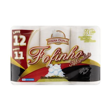 PAPEL HIGIENICO FOFINHO ABSOLUTE FOLHA DUPLA 30M/L12 P11