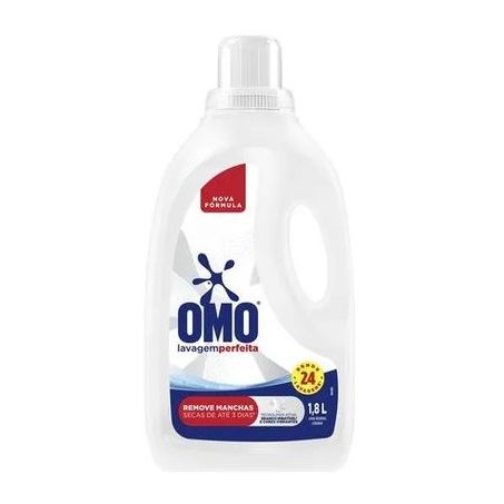 Lava roupas líquido omo lavagem perfeita frasco 1,8l