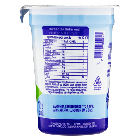IOGURTE NATURAL FAZENDA DESNATADO 170G 360-3