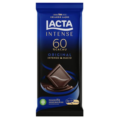 CHOCOLATE 60% CACAU ORIGINAL LACTA INTENSE