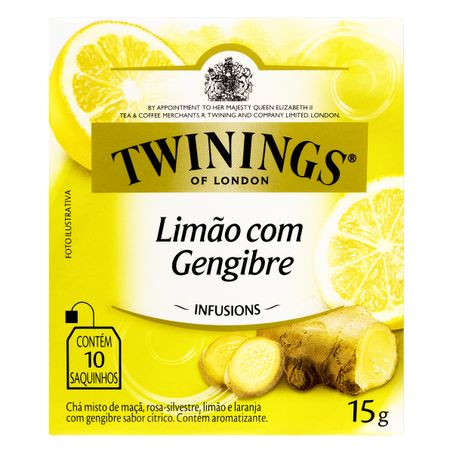 CHÁ MISTO LIMÃO COM GENGIBRE TWININGS COM 10 SACHÊS