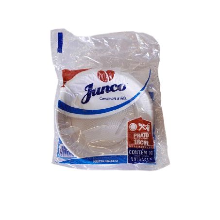 Prato Descartável Junco Branco N18 Embalagem 10UN