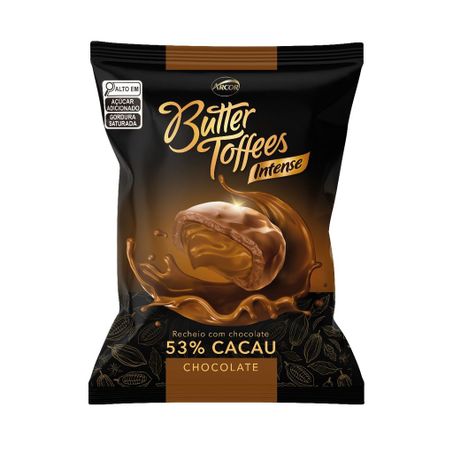 Bala butter toffes intense chocolate arcor 500g