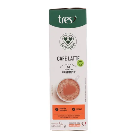 Café com Leite em Cápsula 3corações Latte Vegano Caixa com 10un - 110gr 360-18
