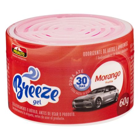 ODORIZADOR GEL DE AUTOS E AMBIENTES MORANGO PROAUTO BREEZE