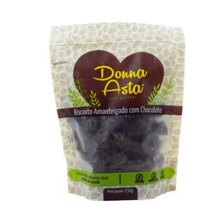 BISCOITO CHOCO 70% S/GLÚT S/ACUCAR 150G DONNA ASTA
