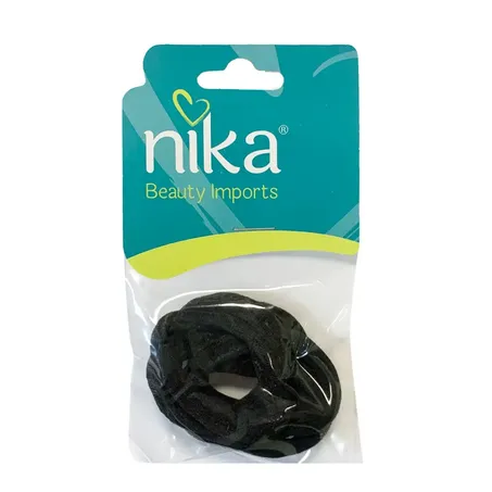 Elastico cabelo tipo meia preto nika c/6