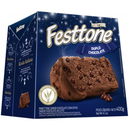 PANETONE FESTTONE DUPLO CHOCOLATE 400G