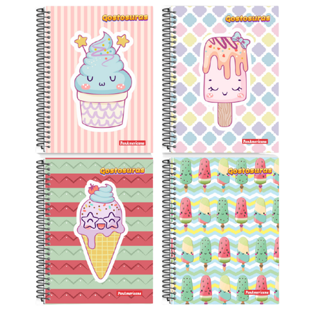 Caderno panamericana gostosuras capa dura gd 10 materias c/200 folhas