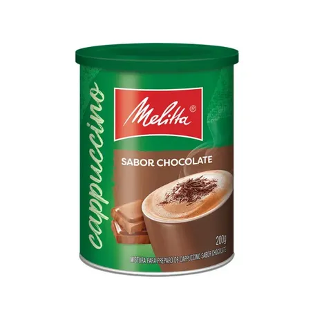 Café Melitta Cappuccino Solúvel Chocolate Lata 200g 